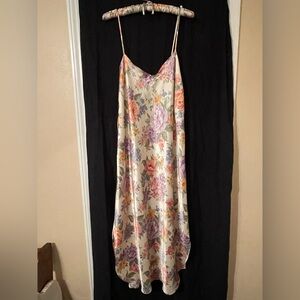 Lovely feminine satin knee length chemise nightgown with matching clothes hanger